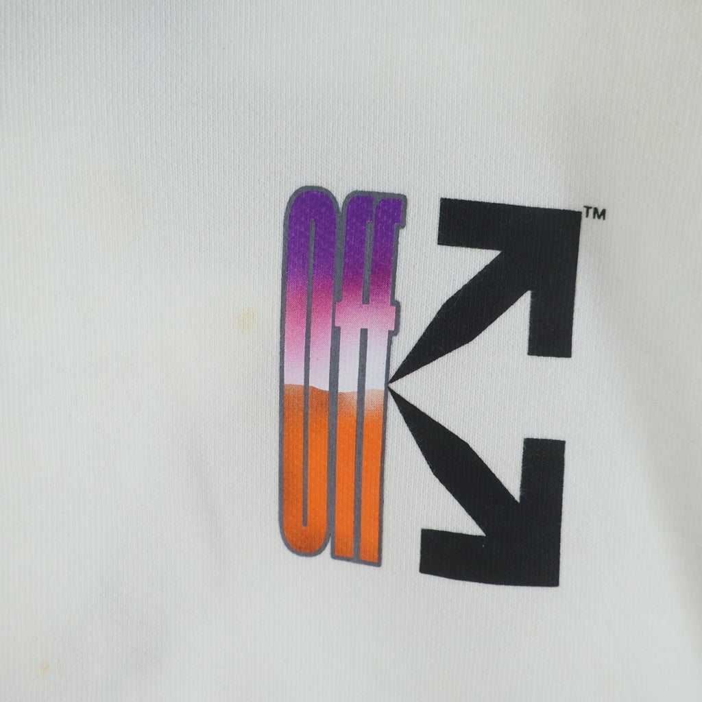 OFF-WHITE(オフホワイト) 21SS GRADIENT CROPPED HOODIE グラディエント クロップド プルオーバースウェットパーカー フーディー ホワイト OWBB016R21JER001