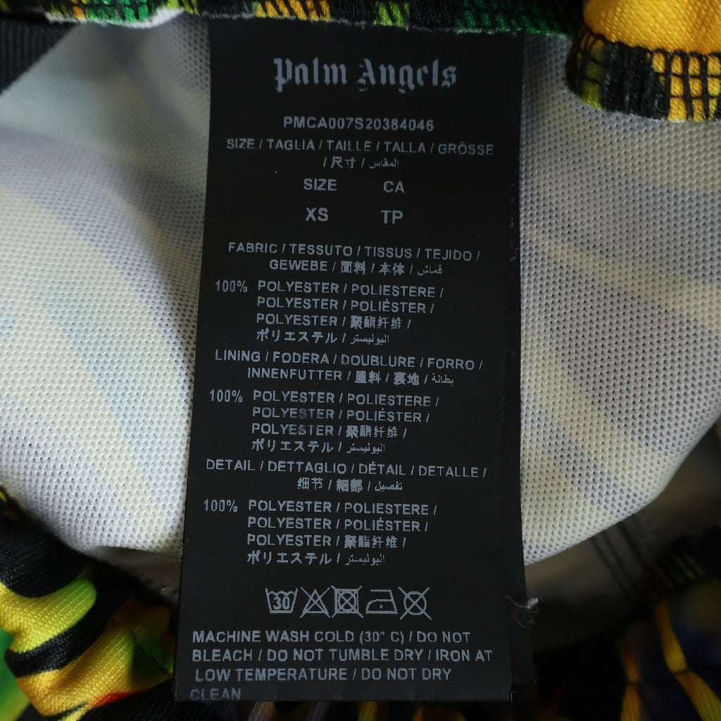 Palm Angels(パームエンジェルス) 20SS バーニングフレア柄 サイドライン イージートラックパンツ グリーン/イエロー PMCA007S20384046