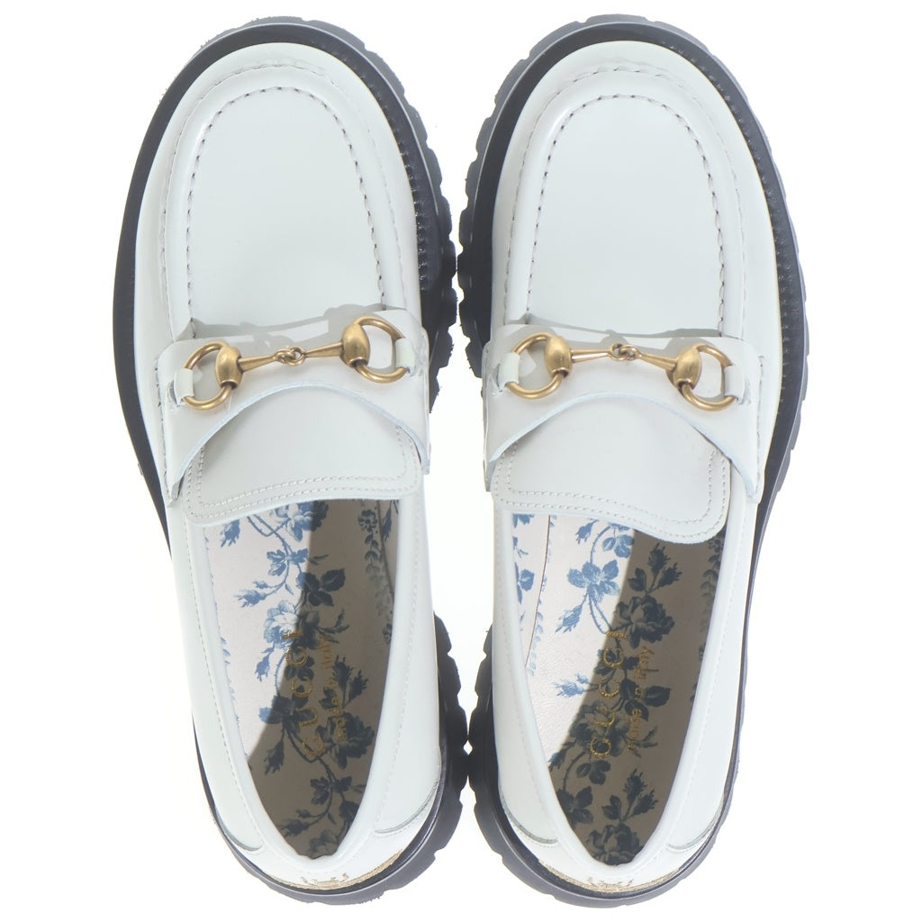 GUCCI(グッチ) ラグソール ホースビット コインローファー ホワイト 576334