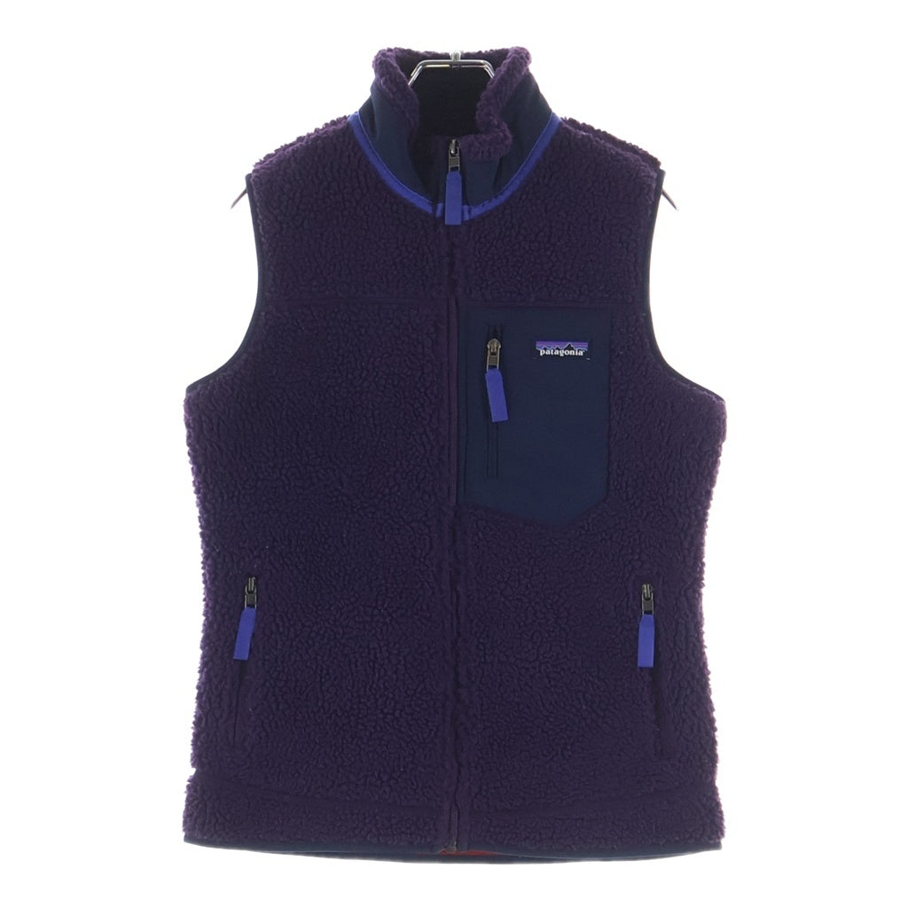 PATAGONIA(パタゴニア) 16AW CLASSIC RETRO-X VEST クラシック レトロエックス ロゴ刺繍 ハイネック ジップアップ ボアベスト パープル STY23083