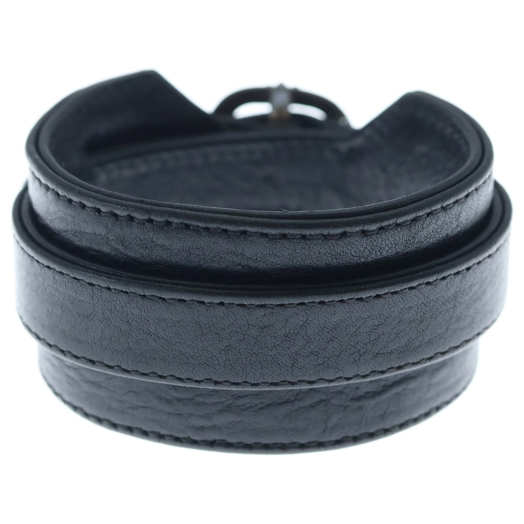 CHROME HEARTS(クロムハーツ) RR TINY BUCKLE ロックンロール タイニー バックル レザーブレスレット ブラック/シルバー