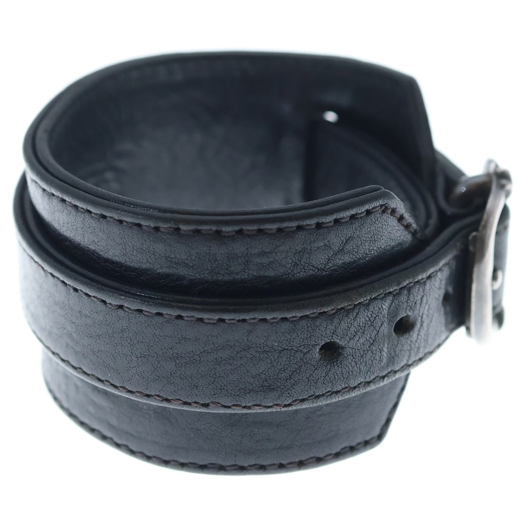 CHROME HEARTS(クロムハーツ) RR TINY BUCKLE ロックンロール タイニー バックル レザーブレスレット ブラック/シルバー