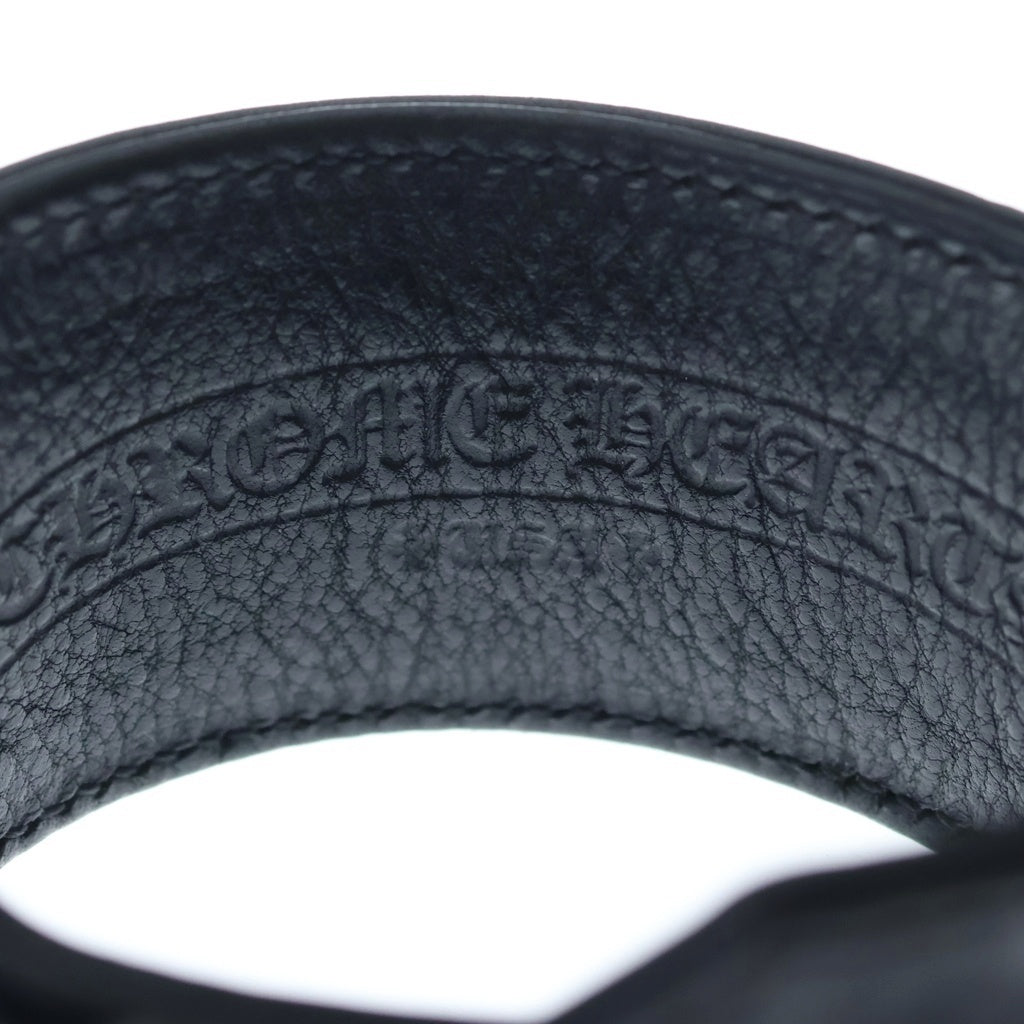 CHROME HEARTS(クロムハーツ) RR TINY BUCKLE ロックンロール タイニー バックル レザーブレスレット ブラック/シルバー
