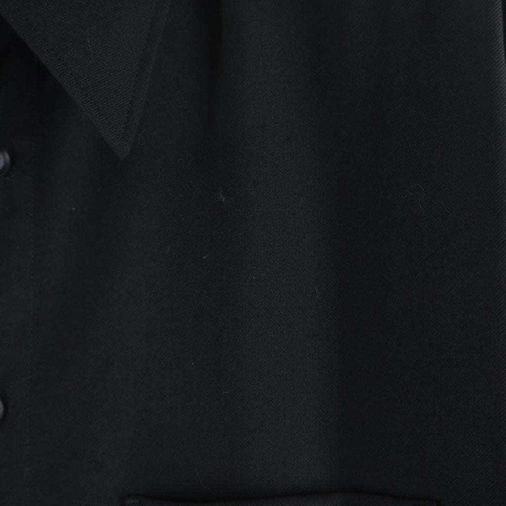 Ground Y(グラウンドワイ) 24SS WOOL POLYESTER GABARDINE LEFT FRONT DRAPED DRESS SHIRT ギャバジン レフトフロント ドレープドレス長袖シャツ レディース GS-D02-100 GS-D02-100