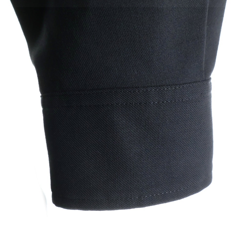 Ground Y(グラウンドワイ) 24SS WOOL POLYESTER GABARDINE LEFT FRONT DRAPED DRESS SHIRT ギャバジン レフトフロント ドレープドレス長袖シャツ レディース GS-D02-100 GS-D02-100