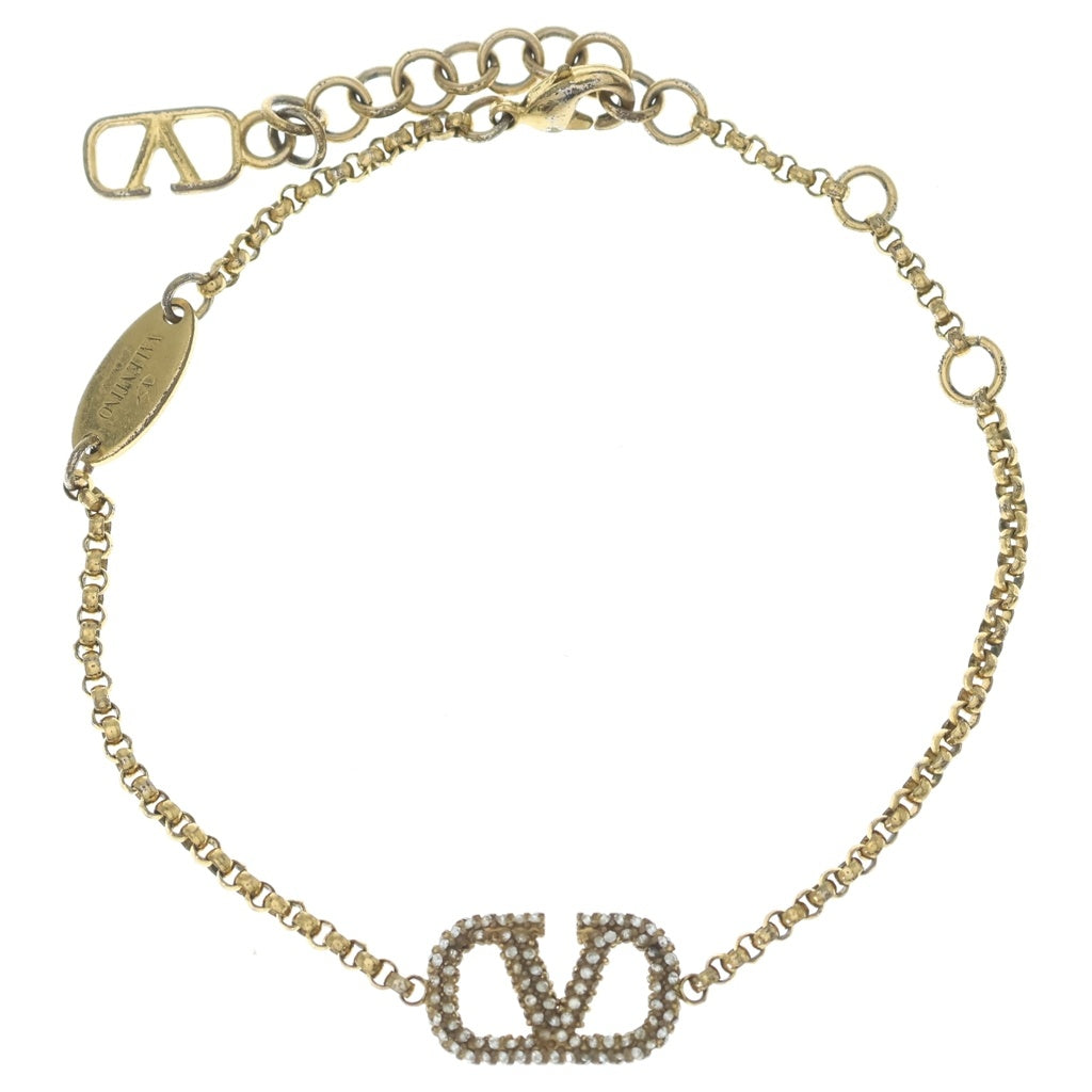 VALENTINO GARAVANI(ヴァレンチノガラヴァーニ) Vロゴ ラインストーンブレスレット ゴールド WW0J0F84YCW レディース