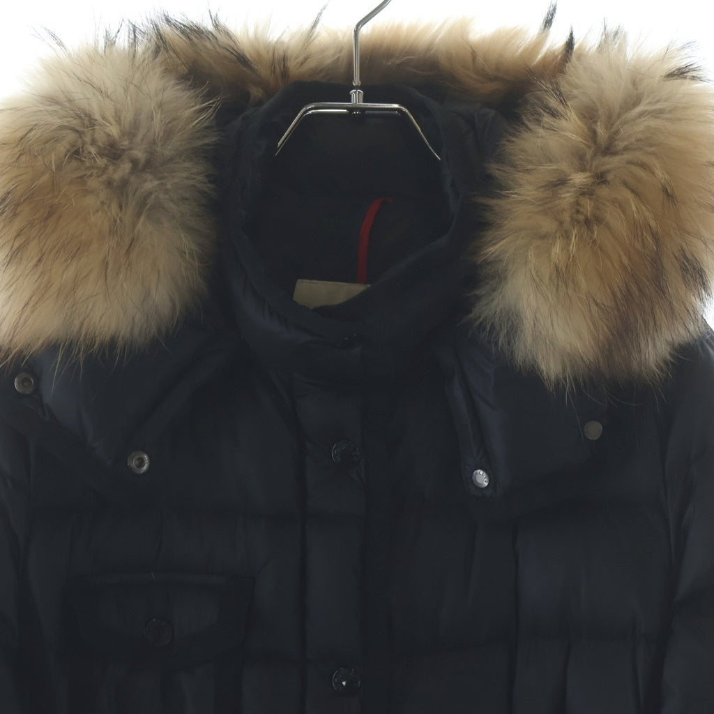MONCLER(モンクレール) HERMIFUR エルミファー ファー フーデッドダウンコート ジャケット レディース ブラック 420934995615 53048