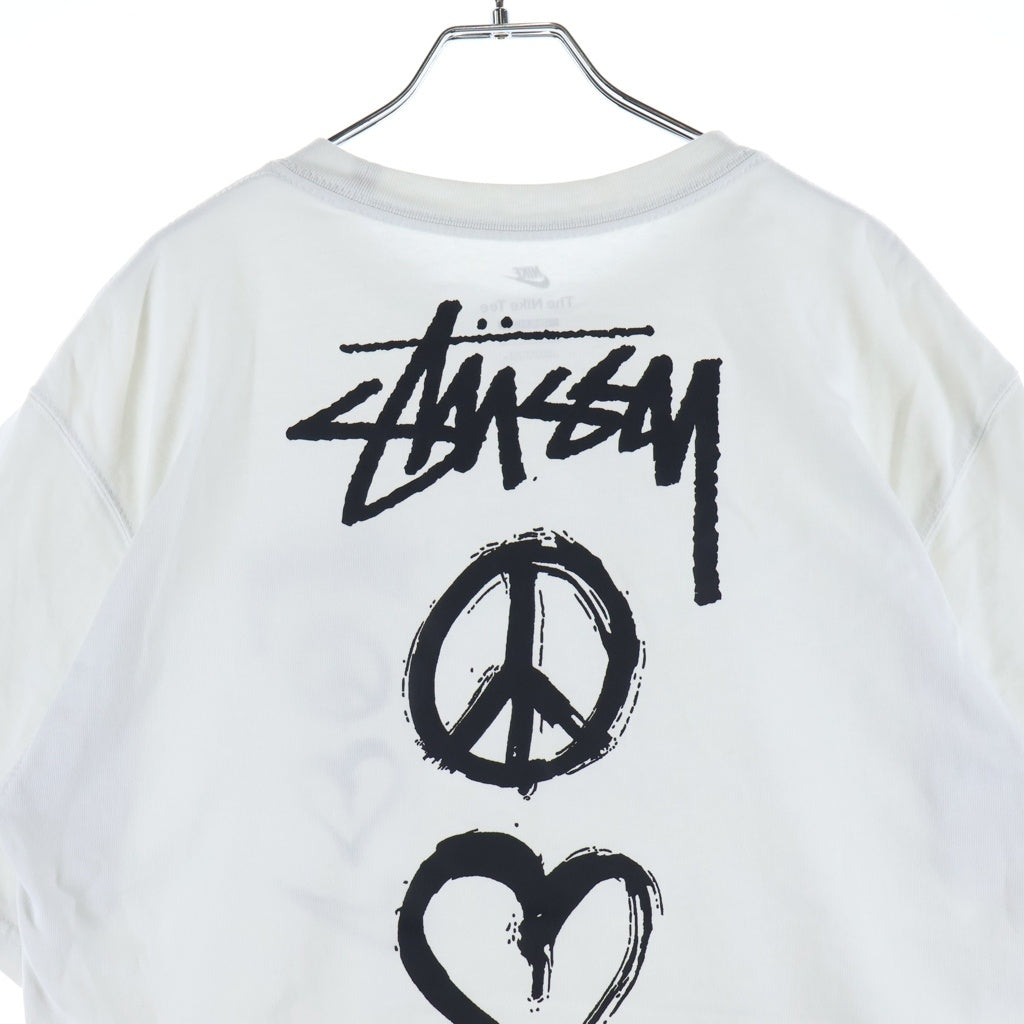 STUSSY(ステューシー) 22SS ×NIKE NRG SS TEE ナイキ グラフィック ロゴ プリント クルーネック 半袖Tシャツ カットソー ホワイト DM4942-121