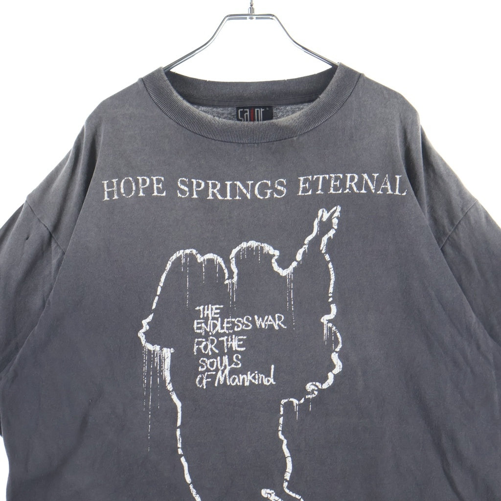 SAINT MICHAEL(セントマイケル) SS TEE HOPE SPRING ホープスプリング ヴィンテージ加工 クルーネック半袖Tシャツ カットソー グレー SM-HR8-0000-006