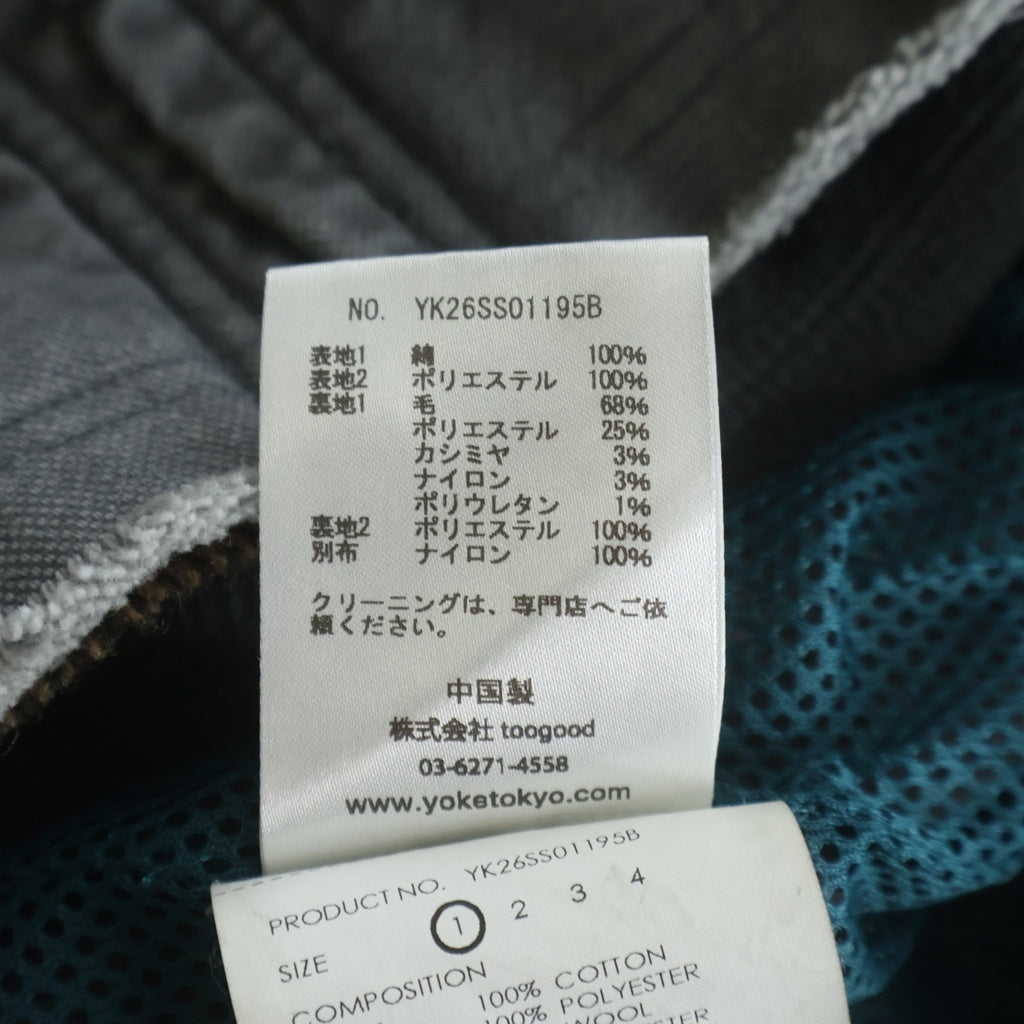 YOKE(ヨーク) 26SS CONNECTED WORK JACKET コネクテッド フリース切り替え ジップアップ ワーク ジャケット グレー YK26SS01195B YK26SS01195B