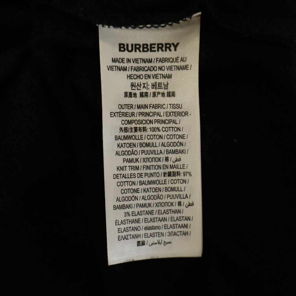 BURBERRY(バーバリー) フロントロゴプリントTシャツ 半袖クルーネックカットソー ブラック 8026016