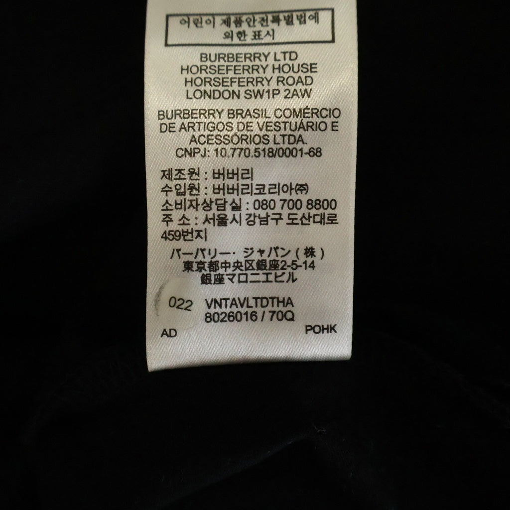 BURBERRY(バーバリー) フロントロゴプリントTシャツ 半袖クルーネックカットソー ブラック 8026016