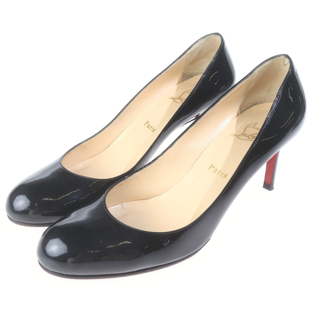 CHRISTIAN LOUBOUTIN(クリスチャンルブタン) SIMPLE PUMP 85 KID シンプルパンプ パテントレザー ピンヒール パンプス ブラック/レッド レディース