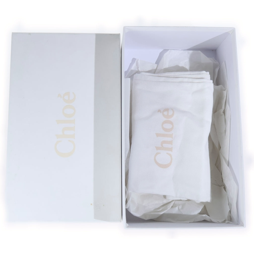 Chloe(クロエ) WOODY ウッディ ロゴストラップ ミュールサンダル レディース ホワイト/ブラウン CHC19U18808