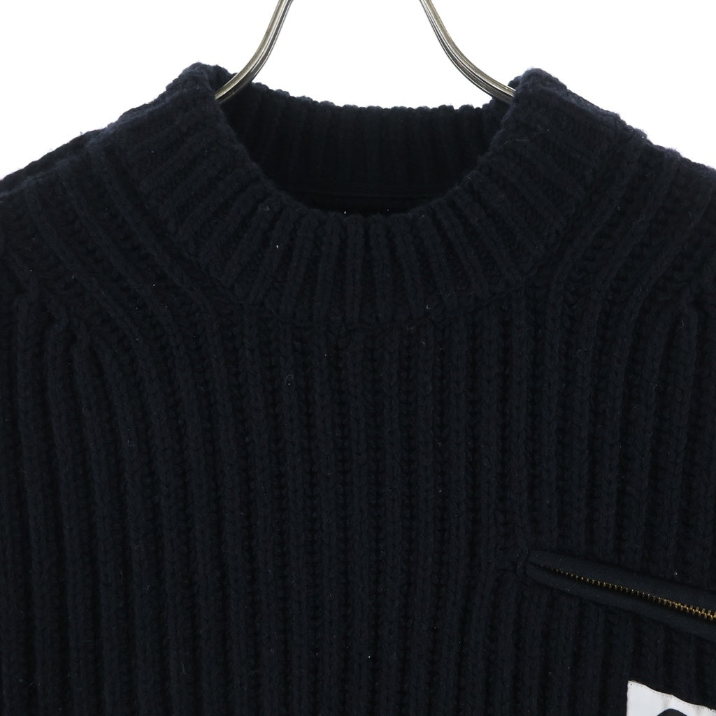 Sacai(サカイ) 23AW ×Carhartt WIP Knit Pullover Detroit カーハート デトロイト プルオーバーニット セーター ブラック 23-03112M