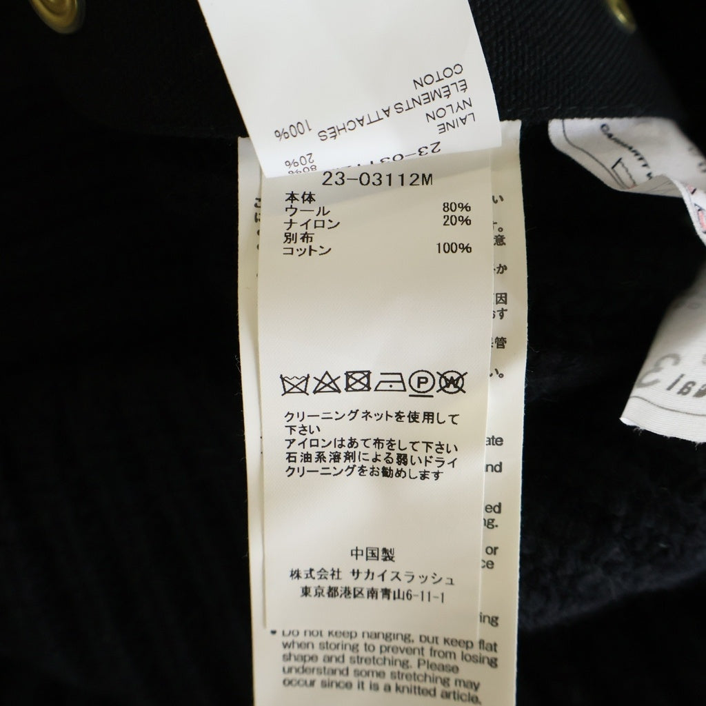 Sacai(サカイ) 23AW ×Carhartt WIP Knit Pullover Detroit カーハート デトロイト プルオーバーニット セーター ブラック 23-03112M