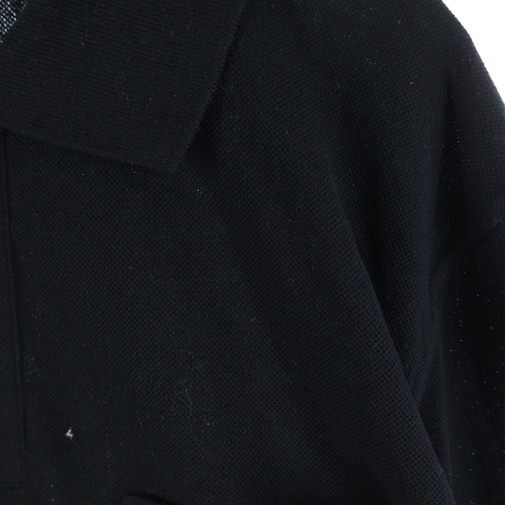SAINT LAURENT PARIS(サンローランパリ) POCKET POLO ロゴエンブロイダリー チェストポケット 長袖ポロシャツ ブラック 750525 Y37HC