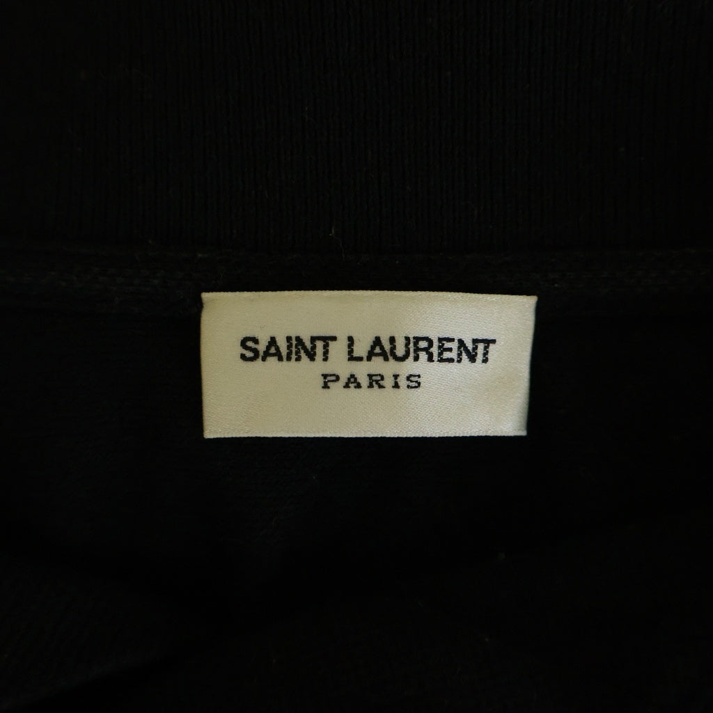 SAINT LAURENT PARIS(サンローランパリ) POCKET POLO ロゴエンブロイダリー チェストポケット 長袖ポロシャツ ブラック 750525 Y37HC