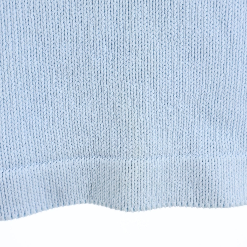 JIL SANDER(ジルサンダー) 22SS SHORT SLEEVE COTTON KNIT POLO SHIRT ショートスリーブ コットンニット ポロシャツ パステルブルー/ブラウン JSMU752014