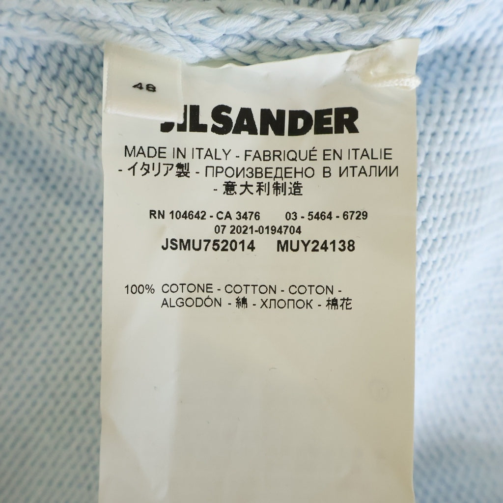 JIL SANDER(ジルサンダー) 22SS SHORT SLEEVE COTTON KNIT POLO SHIRT ショートスリーブ コットンニット ポロシャツ パステルブルー/ブラウン JSMU752014