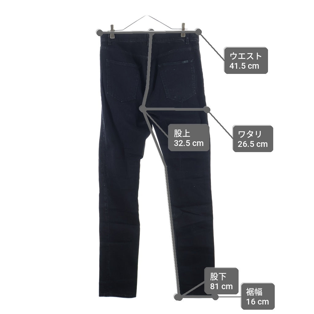 SAINT LAURENT PARIS(サンローランパリ) D24 M/SK-MW ウォッシュ加工 レザーロゴパッチ ジップフライ デニムスキニーパンツ ブラック 622876 Y500R