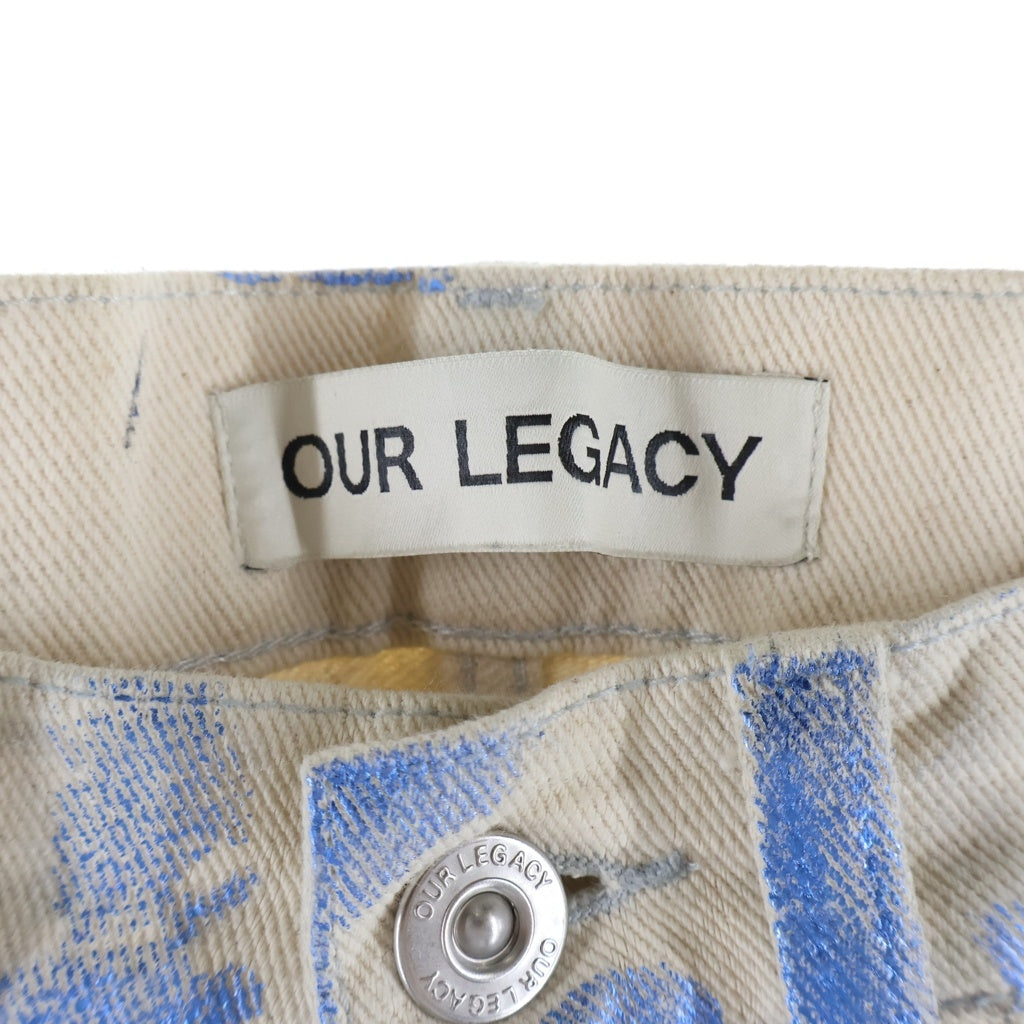 OUR LEGACY(アワーレガシー) 23AW THIRD CUT BLUE FOIL DENIM サード カット フォイル ジッパーフライ デニム パンツ ブルー M2235TBF