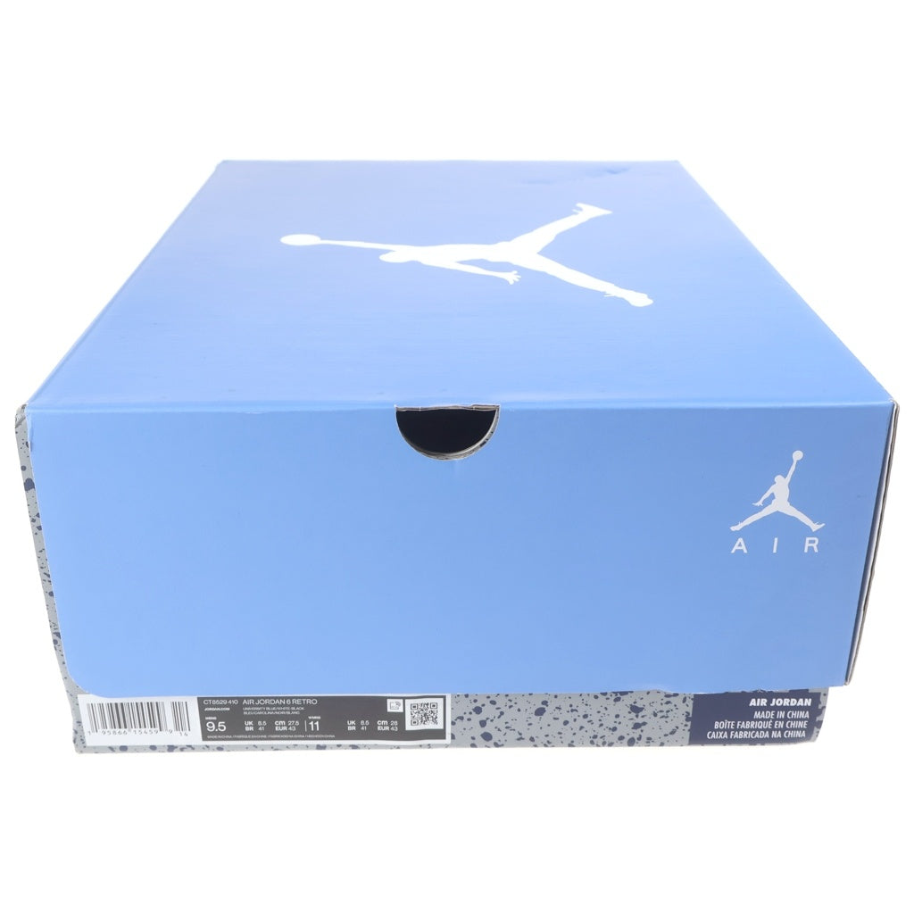 NIKE(ナイキ) AIR JORDAN 6 UNC エアジョーダン6 ハイカットスニーカー ブルー US9.5/27.5cm CT8529-410