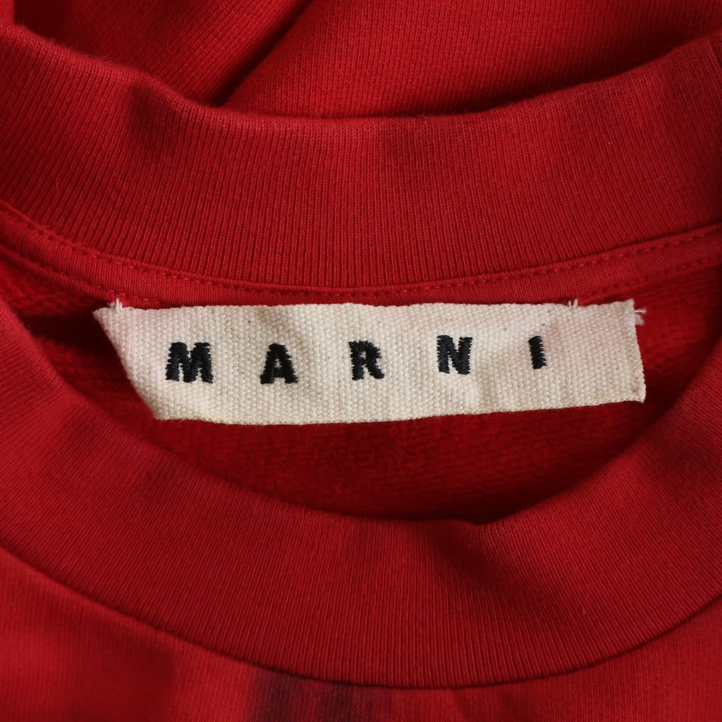MARNI(マルニ) 21AW FADE LOGO CREW SWEAT フェードロゴプリント クルーネックプルオーバースウェットシャツ トレーナー レッド FUMU0074P0 UTC029