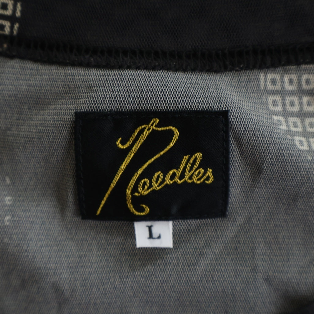 Needles(ニードルス) L/S U NECK TEE POLY MESH ドット柄 ポリメッシュ クルーネック長袖Tシャツ ロングスリーブカットソー グレー LQ259