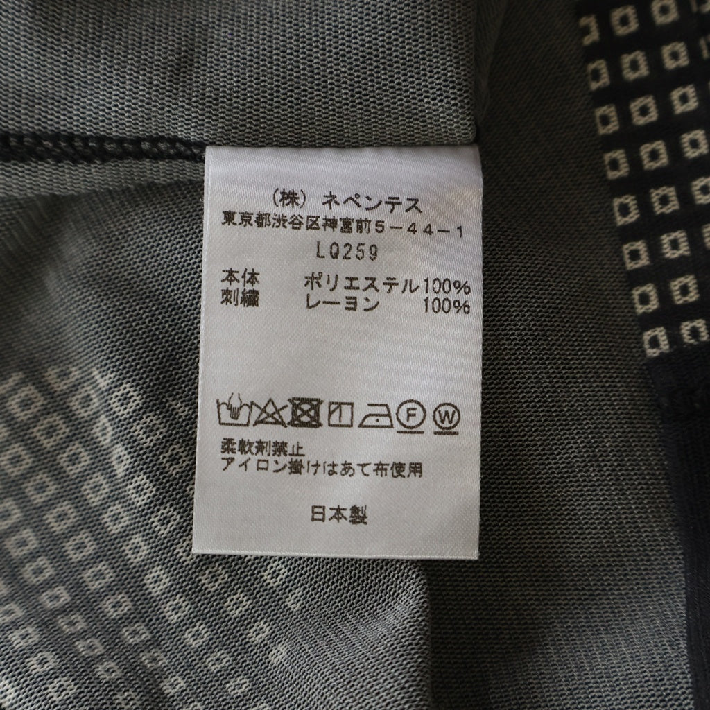 Needles(ニードルス) L/S U NECK TEE POLY MESH ドット柄 ポリメッシュ クルーネック長袖Tシャツ ロングスリーブカットソー グレー LQ259