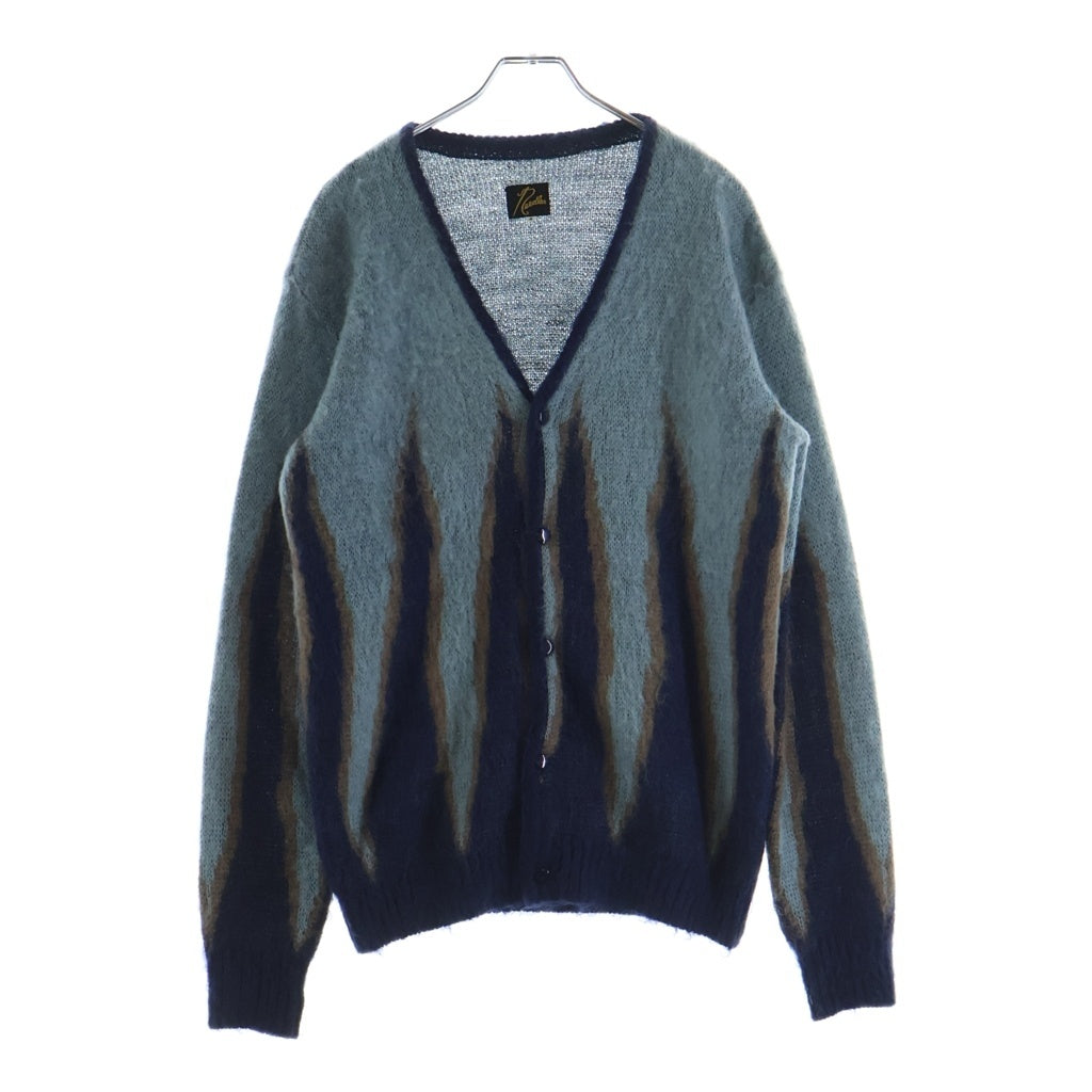 Needles(ニードルス) MOHAIR CARDIGAN FLAME フレイム モヘアニット カーディガン ブルー HM271