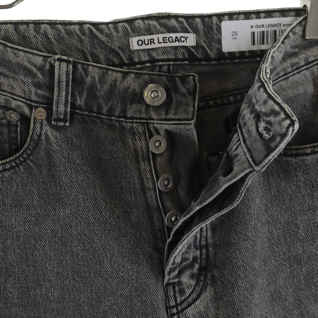 OUR LEGACY(アワーレガシー) 21AW WMNS EXTENDED LINEAR CUT ウィメンズ エクステンデッド リニアカット ボタンフライ デニムパンツ ジーンズ ブラック M2205EB レディース