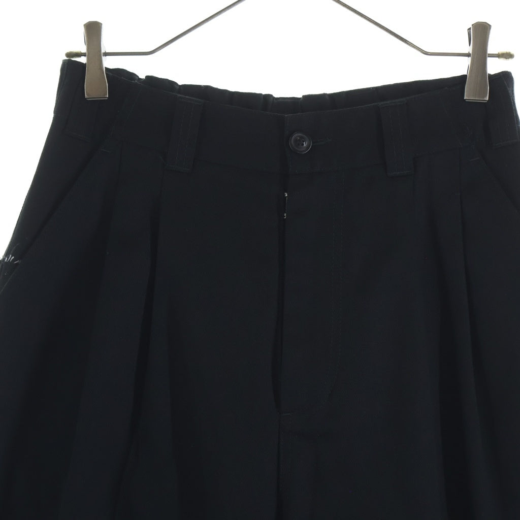 Maison Margiela(メゾンマルジェラ) 24SS WMNS YOKE TROUSERS ウィメンズ ヨーク ダブルタック ジップフライワイドトラウザーズ パンツ ブラック S51KA0591 S54042 レディース