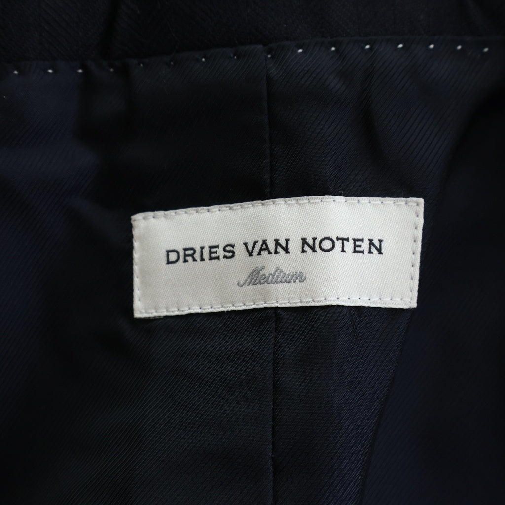DRIES VAN NOTEN(ドリスヴァンノッテン) 23AW BILLY SC 7209 M.W.JAKET ウール ペイント加工 テーラードジャケット ネイビー/イエロー 020418-7209-509