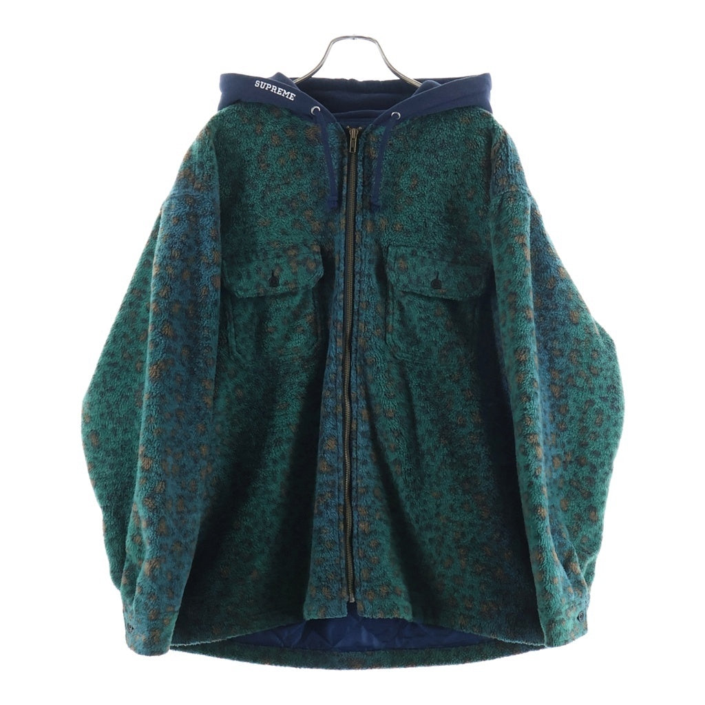 SUPREME(シュプリーム) 23AW Fleece Zip Up Hooded Jacket フリースジップアップフーデッドジャケット グリーン/ネイビー