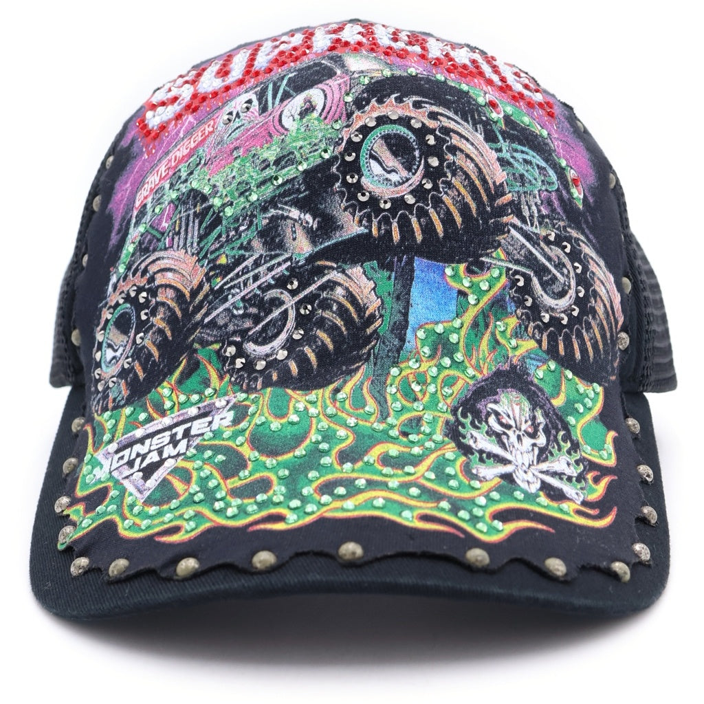SUPREME(シュプリーム) 26SS ×Grave Digger Mesh Back 5-Panel グレイブディガー ラインストーン スタッズ装飾 5パネル メッシュキャップ 帽子 ブラック