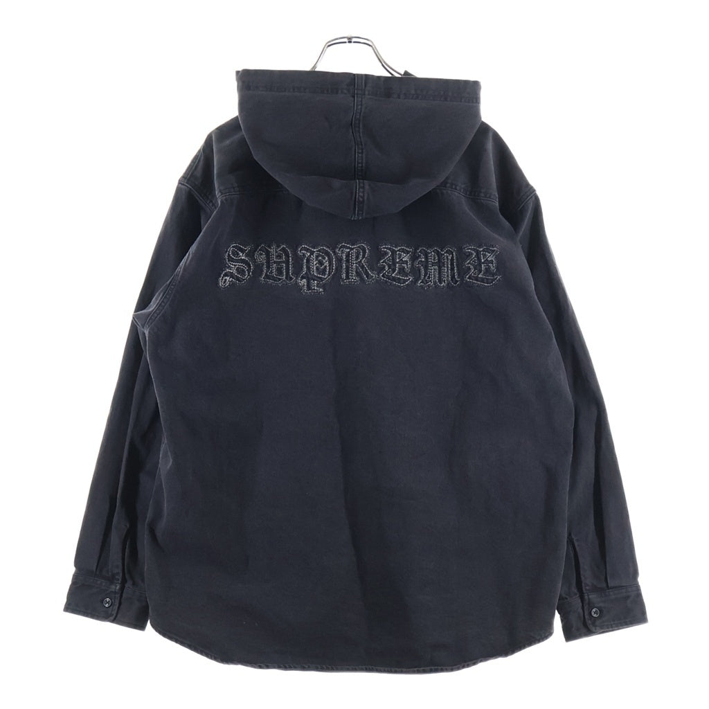 SUPREME(シュプリーム) 25SS Hooded Denim Shirt ロゴ刺繍 フーデッドデニムシャツ ピンク