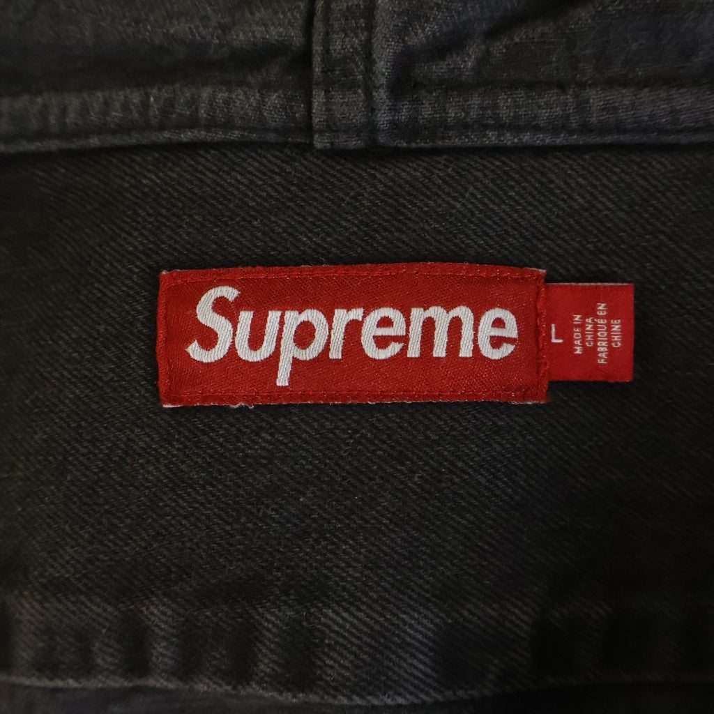 SUPREME(シュプリーム) 25SS Hooded Denim Shirt ロゴ刺繍 フーデッドデニムシャツ ピンク