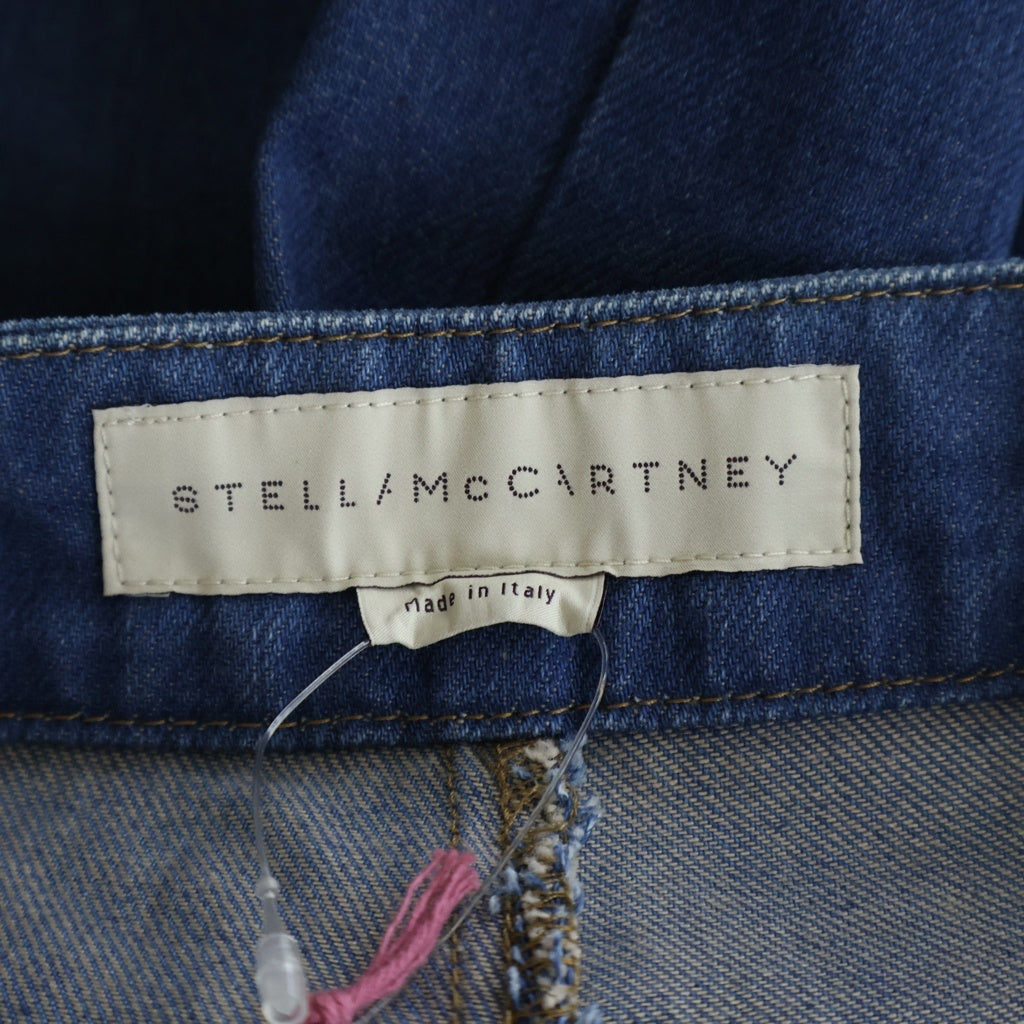 STELLA McCARTNEY(ステラマッカートニー) ファラベラ バックステッチデザイン ジップフライ ハーフバギーデニムパンツ ショーツ レディース インディゴ 380472 SEH56