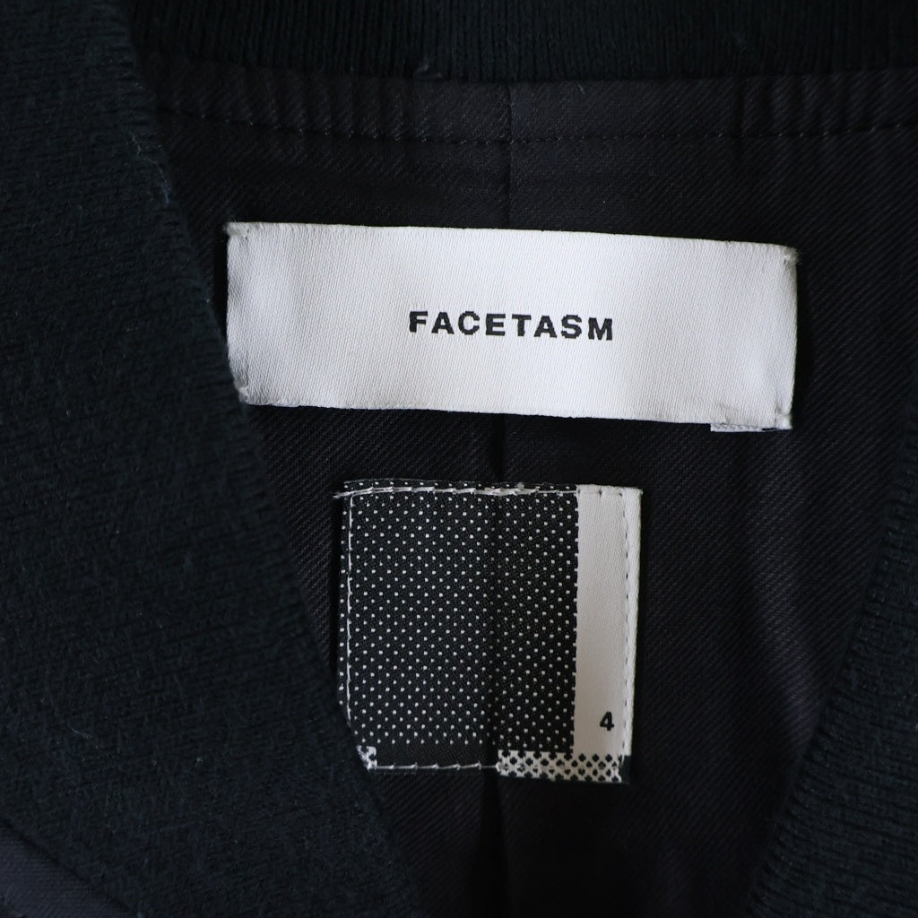 FACETASM(ファセッタズム) ナイロン ステッチデザイン ツートンカラー ジップアップ ボンバージャケット ブルゾン ブラック MS-JK-M06