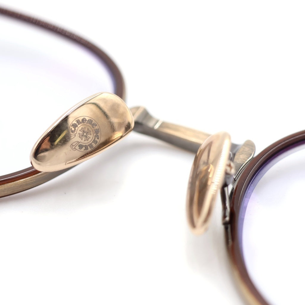CHROME HEARTS(クロムハーツ) BONE PRONE IV ANTIQUE GOLD ボーン プローン アンティークゴールド クロステンプル ウェリトンフレーム メガネ ゴールド