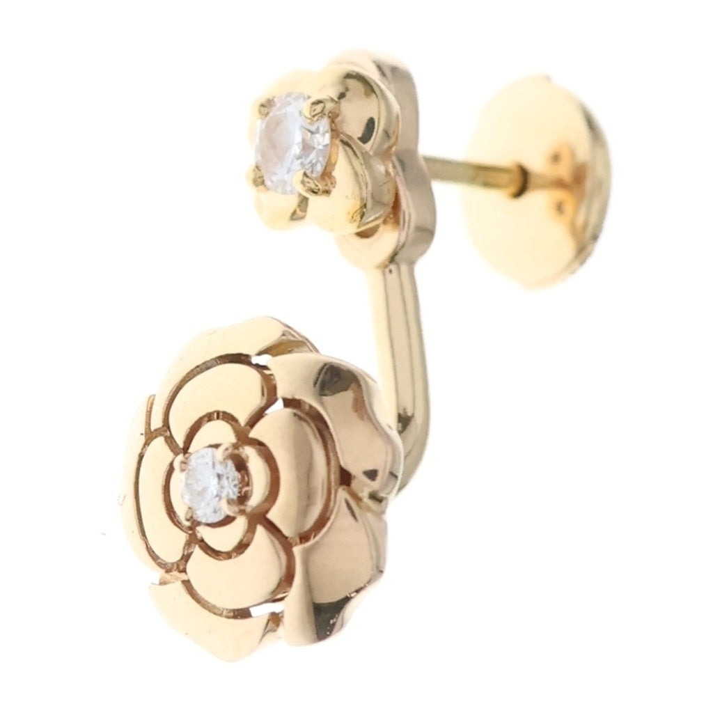 CHANEL(シャネル) カメリア コレクション トランスフォーマブル シングル イヤリング ピアス ピンクゴールド ダイヤモンド K18PG J12119 片耳 レディース