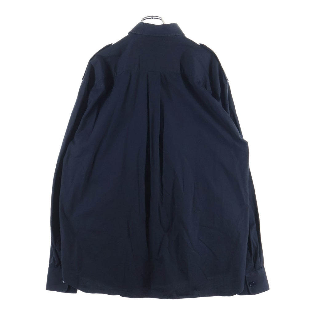 DRIES VAN NOTEN(ドリスヴァンノッテン) 16AW EPOULET SIDE POCKET SHIRT エポーレット サイドポケット 長袖シャツ ネイビー 73-01-81-01004