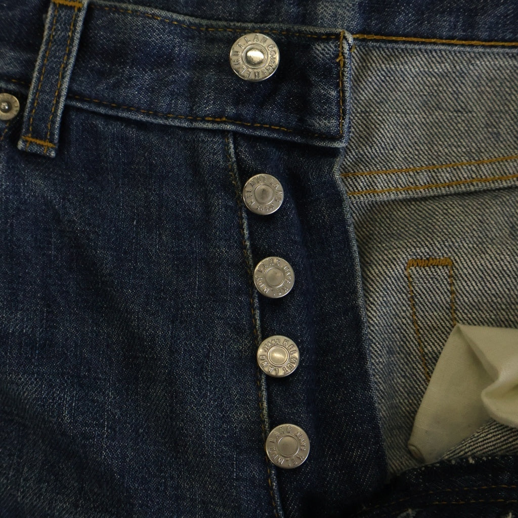 HELMUT LANG(ヘルムートラング) 90S ARCHIVE CLASSIC RAW CUT DENIM TURN UP アーカイブ 本人期 ボタンフライ クラシック ロー ストレートデニム ジーンズ インディゴ
