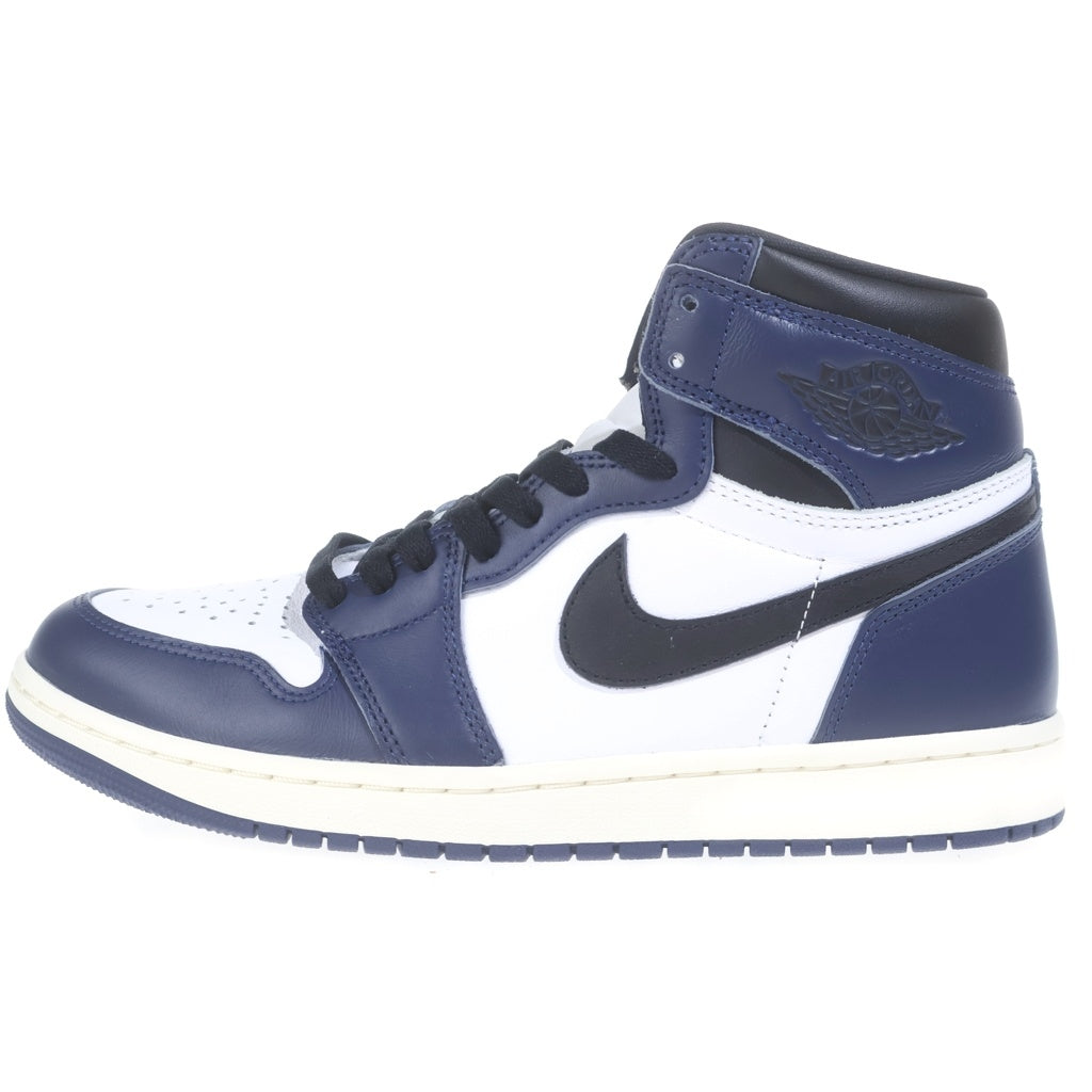 NIKE(ナイキ) AIR JORDAN 1 RETRO HIGH OG Midnight Navy エアジョーダン レトロ ハイカットスニーカー ホワイト/ネイビー US9.5/27.5cm DZ5485-401