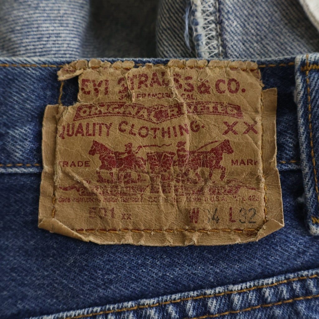 Levi's(リーバイス) 90S VINTAGE 501 ヴィンテージ ボタン裏546 ビッグE USA製 デニム ジップフライ ストレートパンツ ブルー 501-0000