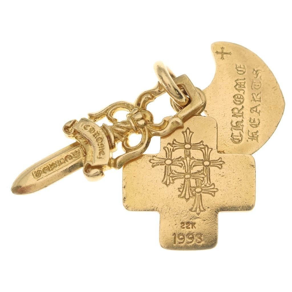CHROME HEARTS(クロムハーツ) 22K 3 TRINKETS 3トリンケッツ ネックレストップ ゴールド
