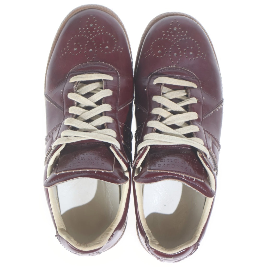 Maison Margiela(メゾンマルジェラ) REPLICA GERMAN TRAINER レプリカ ジャーマントレーナー パテントレザー パンチング加工 ローカットスニーカー バーガンディ レディース