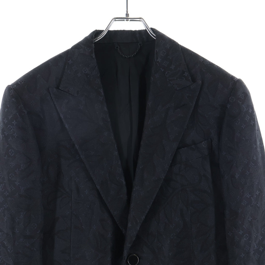 LOUIS VUITTON(ルイヴィトン) 24SS モノグラム総柄 シングルテーラードジャケット ブラック RM241F ZD0 HQFJ4E