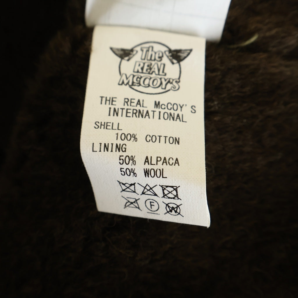 THE REAL McCOY'S(ザリアルマッコイ) U.S.N. ALPACA VEST/DRAGON ドラゴン刺繍 アルパカ ジップアップデッキベスト カーキ 191-1-16